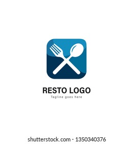 Restaurant logo template design. Restaurant logo with modern frame isolated on white background
