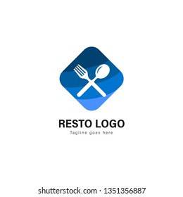 Restaurant logo template design. Restaurant logo with modern frame isolated on white background