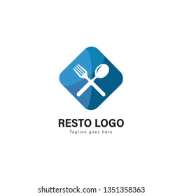 Restaurant logo template design. Restaurant logo with modern frame isolated on white background