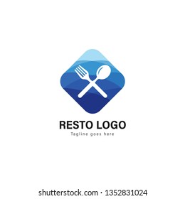 Restaurant logo template design. Restaurant logo with modern frame isolated on white background