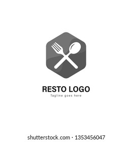 Restaurant logo template design. Restaurant logo with modern frame isolated on white background