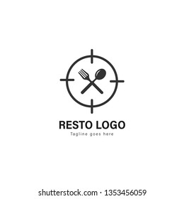 Restaurant logo template design. Restaurant logo with modern frame isolated on white background
