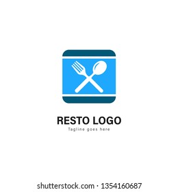 Restaurant logo template design. Restaurant logo with modern frame isolated on white background