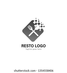 Restaurant logo template design. Restaurant logo with modern frame isolated on white background