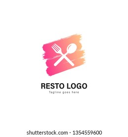 Restaurant logo template design. Restaurant logo with modern frame isolated on white background