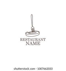 restaurant logo template, line art