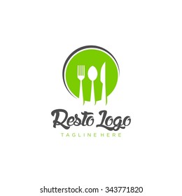 Restaurant Logo Template. Modern restaurant circle logo.