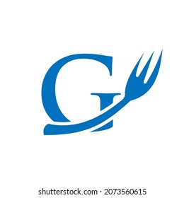 Restaurant Logo Template On Letter G. Letter G Restaurant Logo Sign Design