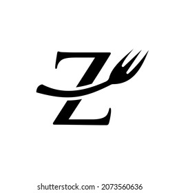 Restaurant Logo Template On Letter Z. Letter Z Restaurant Logo Sign Design