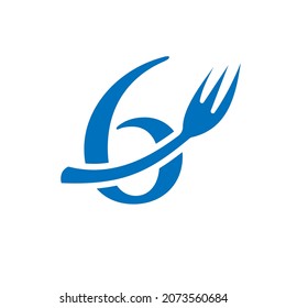 Vorlage für das Restaurant-Logo auf Buchstabe 6. Logo-Design des Letter 6-Restaurants