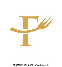 Restaurant Logo Template On Letter F. Letter F Restaurant Logo Sign Design