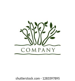 Restaurant logo template on white background