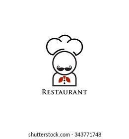 Restaurant Logo Template. Simple modern chef logo design