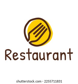 Restaurant logo template with spoon, and fork design. restaurant or catering logo