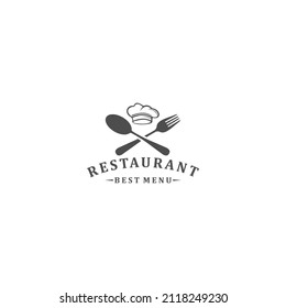 restaurant logo template vector, icon in white background