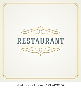 Restaurant logo template vector illustration. Good for restaurant menu and cafe badge. Vintage typography ornament emblem design.