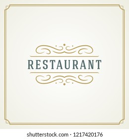 Restaurant logo template vector illustration. Good for restaurant menu and cafe badge. Vintage typography ornament emblem design.