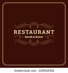 Restaurant logo template vector illustration. Good for restaurant menu and cafe badge. Vintage typography ornament emblem design.
