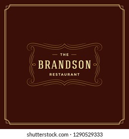 Restaurant logo template vector illustration. Good for restaurant menu and cafe badge. Vintage typography ornament emblem design.