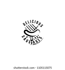 Restaurant logo template vector object for logotype or badge Design. Trendy retro style illustration. 
