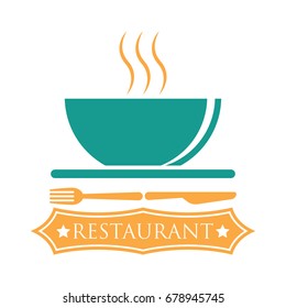 restaurant logo with text space for your slogan / tag line, vector illustration
