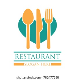 restaurant logo with text space for your slogan / tag line, vector illustration