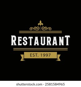Restaurant Logo Typography Retro Vintage Stock Vector.