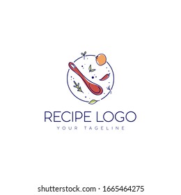 Diseño vectorial del logotipo del restaurante con cuchara en círculo