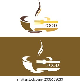 Restaurant logo with in vector file. Restaurant icon design. Restaurant initial alphabet logo design. Brown yellow logo design. Restaurant in vector file.