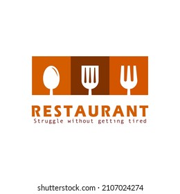 Restaurant logo vector. with forks, spoons, and spatulas. Symbol, logo illustration