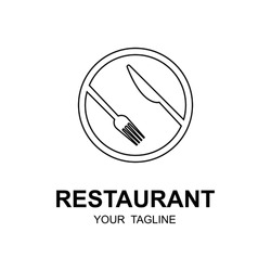Restaurant Logo Vector Icon Illustration Design With Slogan Template