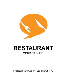 diseño de ilustración de icono del logotipo del restaurante vectorial con plantilla de lema