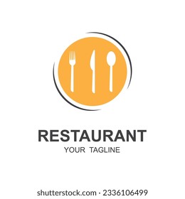 restaurant logo vector icon illustration design with slogan template