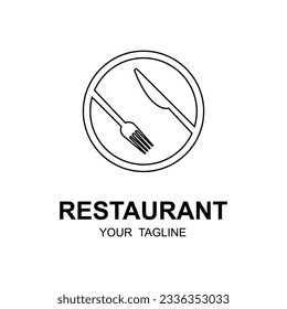 diseño de ilustración de icono del logotipo del restaurante vectorial con plantilla de lema