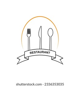 restaurant logo vector icon illustration design with slogan template