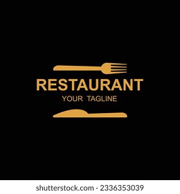 Logo des Restaurants, Vektorgrafik-Design mit Slogan-Vorlage