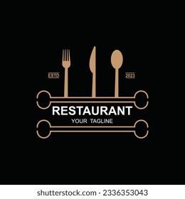 restaurant logo vector icon illustration design with slogan template