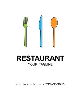 diseño de ilustración de icono del logotipo del restaurante vectorial con plantilla de lema