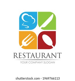 restaurant logo vector illustration design template