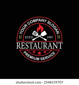 Restaurant logo vector illustration design template Stock Vector