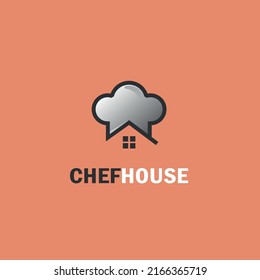 Vector del logotipo del restaurante. Ilustración de esa cocina e icono de casa.