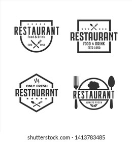 Restaurant Logo Vector Set Collection