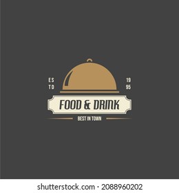 Restaurant logo in vintage style. Food and drink logo. Vector illustration.
