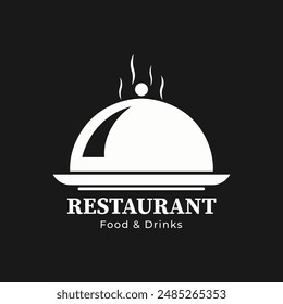 Restaurant logo white and black