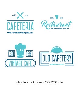 Restaurant Logos, Badges and Labels Design Elements set in vintage style