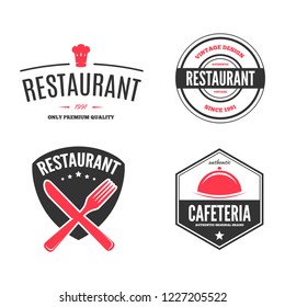 Restaurant Logos, Badges and Labels Design Elements set in vintage style