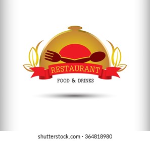 restaurant Logotype, Label or Badge Vector design element, business sign template.