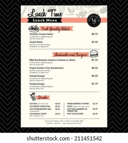 Restaurant Lunch menu design Template layout