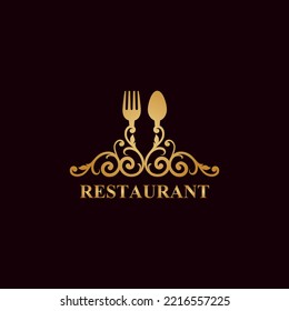 restaurant luxury logo.Luxury Logo template flourishes calligraphic elegant ornament lines. identity for Restaurant