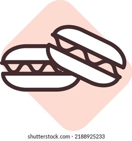 Restaurant macaron, illustration, vector on a white background.